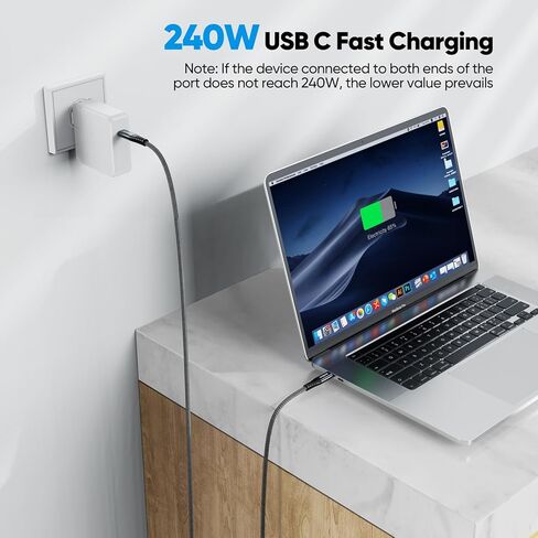 كابل USB C 15ft مع USB3.2 Gen 2 Standard ، 20 جيجابت في الثانية نقل البيانات عالية السرعة وشحن 140W و 4K@60Hz الفيديو USB-C لكتابة C CORD لمراقبة وحدة تحكم HUB Dock Camera Phone Phone E. إلخ. in Kuwait