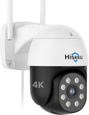 Hiseeu 4K Security Cameras Wireless Outdoor, 8MP 4-Cam Kit, 5G & 2.4G WiFi Cameras System for Home Security, Auto Tracking, Pan Tilt, Color Night Vision, Two-Way Audio, 16CH NVR, 1TB, No Subscription in Saudi Arabia