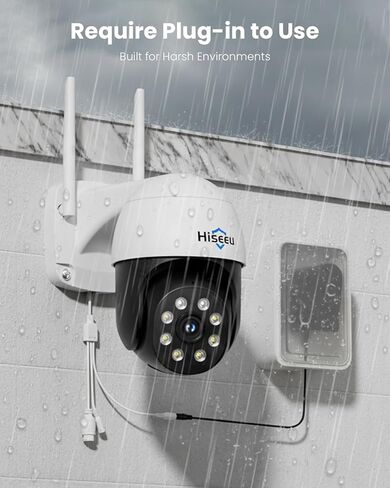 Hiseeu 4K Security Cameras Wireless Outdoor, 8MP 4-Cam Kit, 5G & 2.4G WiFi Cameras System for Home Security, Auto Tracking, Pan Tilt, Color Night Vision, Two-Way Audio, 16CH NVR, 1TB, No Subscription in Saudi Arabia