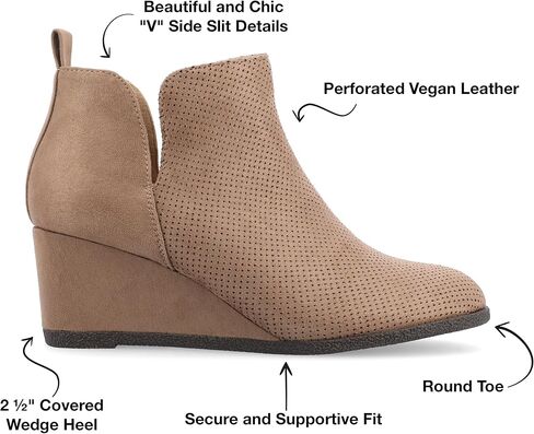 أحذية Journee Collection النسائية Mylee Pull On Wedge - رمادي داكن - 7.5 in Saudi Arabia