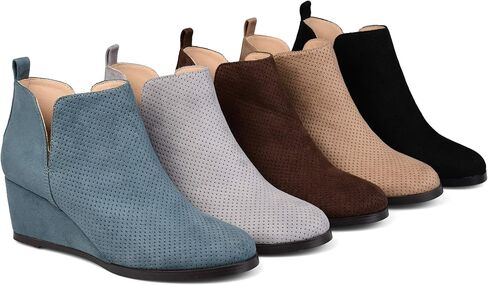 أحذية Journee Collection النسائية Mylee Pull On Wedge - رمادي داكن - 7.5 in Saudi Arabia