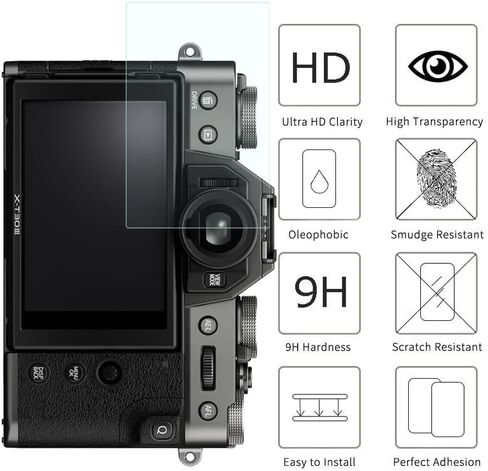 واقي شاشة Fujifilm X-T30 III [عبوة من 3 قطع] طبقة من الزجاج المقوى عالي الدقة [مضاد لبصمات الأصابع] [مضاد للخدش] [خالٍ من الفقاعات] [صديق للحافظة] متوافق مع كاميرا Fujifilm X-T30 III بدون مرآة in Kuwait