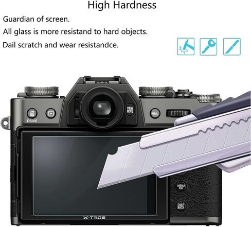 واقي شاشة Fujifilm X-T30 III [عبوة من 3 قطع] طبقة من الزجاج المقوى عالي الدقة [مضاد لبصمات الأصابع] [مضاد للخدش] [خالٍ من الفقاعات] [صديق للحافظة] متوافق مع كاميرا Fujifilm X-T30 III بدون مرآة in Kuwait