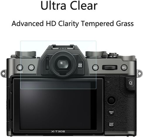 واقي شاشة Fujifilm X-T30 III [عبوة من 3 قطع] طبقة من الزجاج المقوى عالي الدقة [مضاد لبصمات الأصابع] [مضاد للخدش] [خالٍ من الفقاعات] [صديق للحافظة] متوافق مع كاميرا Fujifilm X-T30 III بدون مرآة in Kuwait