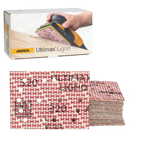 ألواح صنفرة Mirka Ultimax Ligno مقاس 3 × 4 بوصة بخطاف وحلقة، حبيبات P320 للحصول على لمسة نهائية خشبية ناعمة، 50 قطعة in Saudi Arabia