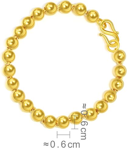 CHOW SANG SANG 999.9 24K Solid Gold Price-by-Weight Gold Beaded Bracelet for Women 09464B in Saudi Arabia