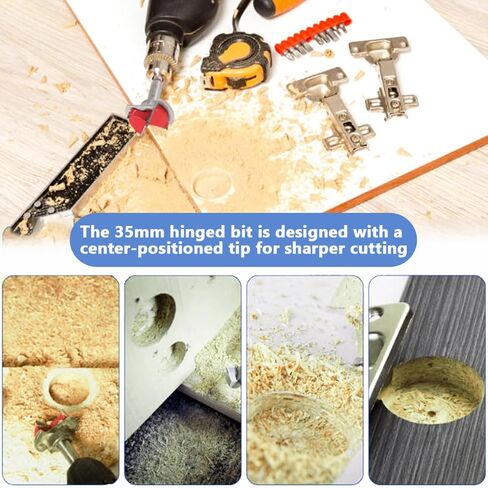 Wolfride 35mm Concealed Hinge Jig Kit - Cabinet Door Hinge Drill Guide with Forstner Bit & Hole Cutter for Woodworking in Saudi Arabia
