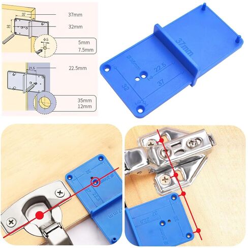 Wolfride 35mm Concealed Hinge Jig Kit - Cabinet Door Hinge Drill Guide with Forstner Bit & Hole Cutter for Woodworking in Saudi Arabia