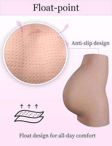Oil-Free Silicone Pregnant Belly 6-9 Month, Great Makeup Fake Pregnant Belly Cotton Filling Inside Float-Point in Saudi Arabia