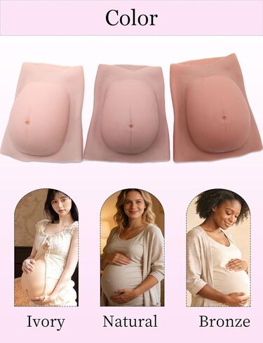 Oil-Free Silicone Pregnant Belly 6-9 Month, Great Makeup Fake Pregnant Belly Cotton Filling Inside Float-Point in Saudi Arabia