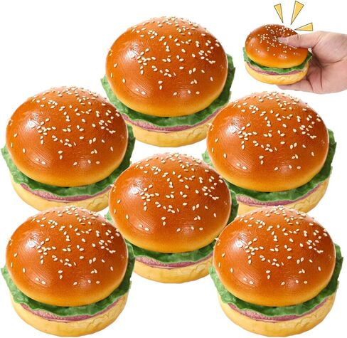 6 Pcs Artificial Hamburgers, Realistic Fake Food Model, 3.7 x 2.4 in, Vibrant & Lifelike Design, Versatile Photography Prop, Great for Display, Photography Prop in Saudi Arabia