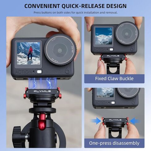 قاعدة حامل مغناطيسية BRDRC Action 6، محول سريع الإصدار من سبائك الألومنيوم لـ DJI Osmo Nano، لحامل طاولة تثبيت على سطح المكتب MagSafe iPhone مع ملحقات حامل ثلاثي القوائم بفتحة لولبية 360 درجة و1/4 بوصة in Saudi Arabia