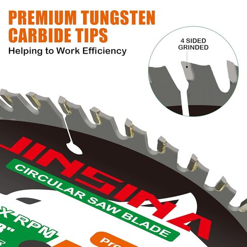 شفرة منشار دائرية مقاس 10 بوصات للخشب، شفرة قطع TCT 80T، حواف متقاطعة بزاوية متقاطعة دقيقة، تمزيق للخشب الرقائقي، الميلامين، البلوط، الصنوبر، الصفائح، اللوح، 5/8" in Kuwait