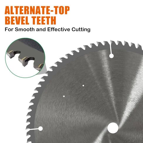 شفرة منشار دائرية مقاس 10 بوصات للخشب، شفرة قطع TCT 80T، حواف متقاطعة بزاوية متقاطعة دقيقة، تمزيق للخشب الرقائقي، الميلامين، البلوط، الصنوبر، الصفائح، اللوح، 5/8" in Kuwait