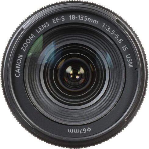 عدسة كانون EF-S 18-135mm f/3.5-5.6 IS USM | تكبير APS-C متعدد الاستخدامات مع تثبيت الصورة البصري والتركيز التلقائي السريع Nano USM والنطاق البؤري الواسع | للفيديو والصور اليومية (1276C002) + بطاقة سعة 64 جيجابايت + حقيبة in Kuwait