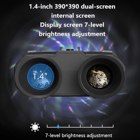 نظارات الرؤية الليلية، Qpingan 4K HD مناظير رؤية ليلية تكتيكية بالأشعة تحت الحمراء للبالغين مع شاشة مزدوجة مقاس 1.4 بوصة مثبتة على الرأس وتكبير رقمي 8X وبطارية 3000 مللي أمبير في الساعة وبطاقة 32 جيجا لأساسيات الصيد ومعدات التخييم in Kuwait