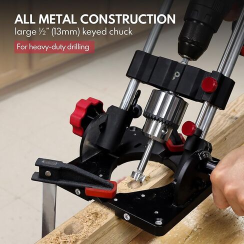 دليل الحفر المحمول ومحول ضغط الحفر، دليل زاوية قابل للتعديل من 0 إلى 60 درجة، هيكل عالي التحمل مع ظرف 1/2 بوصة للمثقاب اليدوي in Kuwait