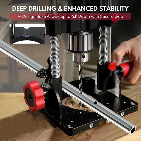 دليل الحفر المحمول ومحول ضغط الحفر، دليل زاوية قابل للتعديل من 0 إلى 60 درجة، هيكل عالي التحمل مع ظرف 1/2 بوصة للمثقاب اليدوي in Kuwait