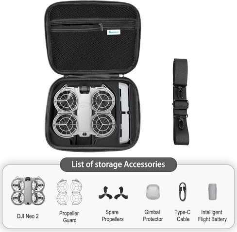 Skyreat Neo 2 Case, Portable PU Leather Small Shoulder Bag for DJI Neo 2 Drone and Batteries Accessories in Kuwait