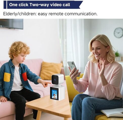 كاميرا مراقبة منزلية للفيديو باتجاهين في الداخل، كاميرا للحيوانات الأليفة بدقة 1080 بكسل، كاميرا فيديو للأطفال، شاشة للأطفال/كبار السن/المربية/الحيوانات الأليفة/الكلب مع تطبيق الهاتف، زاوية إمالة 360 درجة، رؤية ليلية in Kuwait