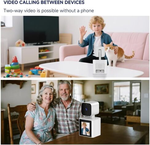 كاميرا مراقبة منزلية للفيديو باتجاهين في الداخل، كاميرا للحيوانات الأليفة بدقة 1080 بكسل، كاميرا فيديو للأطفال، شاشة للأطفال/كبار السن/المربية/الحيوانات الأليفة/الكلب مع تطبيق الهاتف، زاوية إمالة 360 درجة، رؤية ليلية in Kuwait