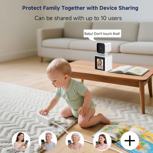 كاميرا مراقبة منزلية للفيديو باتجاهين في الداخل، كاميرا للحيوانات الأليفة بدقة 1080 بكسل، كاميرا فيديو للأطفال، شاشة للأطفال/كبار السن/المربية/الحيوانات الأليفة/الكلب مع تطبيق الهاتف، زاوية إمالة 360 درجة، رؤية ليلية in Kuwait