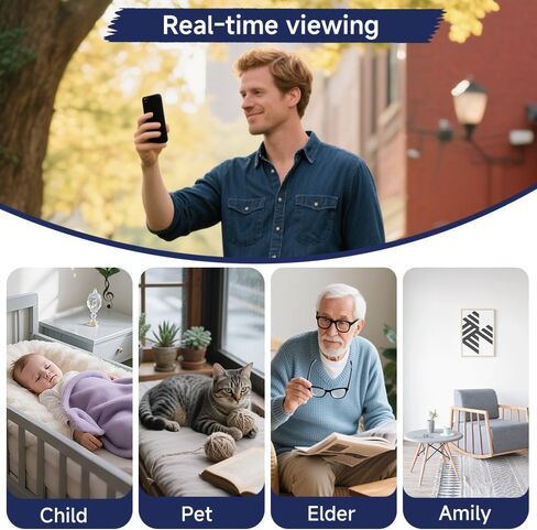 كاميرا مراقبة منزلية للفيديو باتجاهين في الداخل، كاميرا للحيوانات الأليفة بدقة 1080 بكسل، كاميرا فيديو للأطفال، شاشة للأطفال/كبار السن/المربية/الحيوانات الأليفة/الكلب مع تطبيق الهاتف، زاوية إمالة 360 درجة، رؤية ليلية in Kuwait