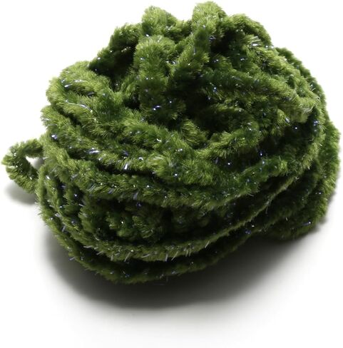 Hareline Wooly Bugger Tinsel Core UV Rayon Chenille #127 FL Chartreuse in Kuwait