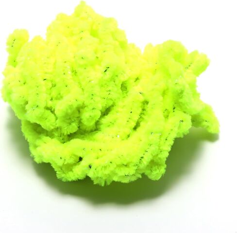 Hareline Wooly Bugger Tinsel Core UV Rayon Chenille #127 FL Chartreuse in Kuwait