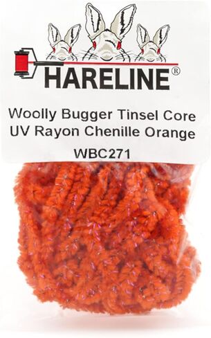 Hareline Wooly Bugger Tinsel Core UV Rayon Chenille #127 FL Chartreuse in Kuwait