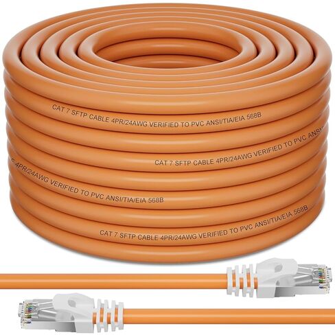 Cat 7 Ethernet Cable 20ft Outdoor, Cat7 SFTP Triple Shielded Ethernet Cable, Internet Network Patch Cord, 10Gbps 600MHz, Waterproof, UV Resistant, Direct Burial, LAN Wire with RJ45 for Router in Kuwait