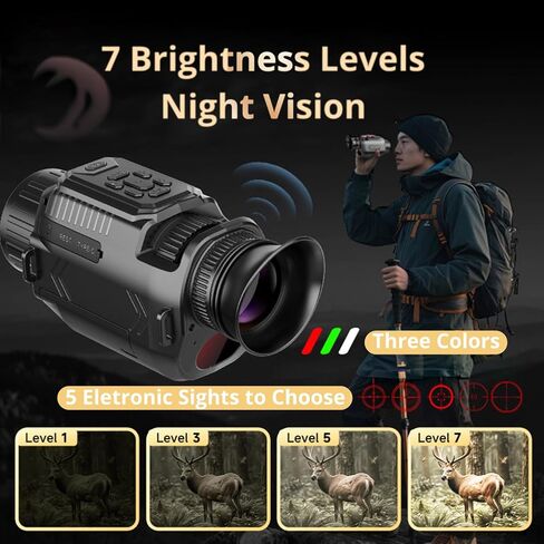 Yoidesu Night Vision Monocular، 4K 64MP Digital Infrared Monocular Telescope، 28X Digital Zoom HD تلسكوب عالي الطاقة للحياة البرية ومشاهدة الطيور أثناء السفر والتخييم in Kuwait