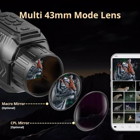 Yoidesu Night Vision Monocular، 4K 64MP Digital Infrared Monocular Telescope، 28X Digital Zoom HD تلسكوب عالي الطاقة للحياة البرية ومشاهدة الطيور أثناء السفر والتخييم in Kuwait