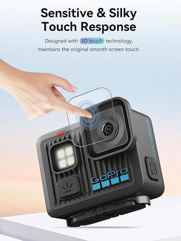 واقي شاشة لـ GoPro LIT HERO - طبقة من الزجاج المقوى للعرض، صلابة 9H، مضاد للخدش، وضوح عالي الدقة، خالي من الفقاعات، مقاوم لبصمات الأصابع in Kuwait