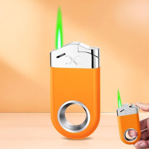 Cool Ring Lighter Creative Spinner Fidget Lighter, Keychain Lighters Refillable Butane Torch for Candle BBQ, EDC Pocket Lighter with Adjustable Jet Flame, Unique Gifts for Men Women in Kuwait