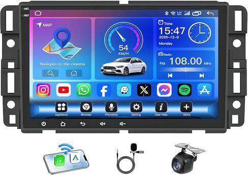 4+64GB Android 13 Car Radio for Chevy Silverado Tahoe Suburban GMC Sierra Yukon 2007-2013: 8 " in Kuwait