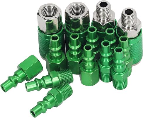 ARO Aluminum Air Coupler Quick Connector 1/4in NPT Green Anodized 300 PSI 4 Couplers 10 Plugs for Air Hoses in Saudi Arabia