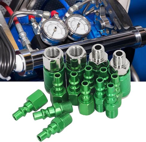 ARO Aluminum Air Coupler Quick Connector 1/4in NPT Green Anodized 300 PSI 4 Couplers 10 Plugs for Air Hoses in Saudi Arabia