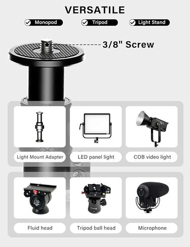 IFOOTAGE A400 Round Base Monopod, 79'' Aluminum Photography Light Stand Flat Base, Camera Tripod Stand for DSLR Camera, Light, Webcam, Live Streaming, Vlogging, Payload 10KG/22LBS (4 Pack) in Saudi Arabia