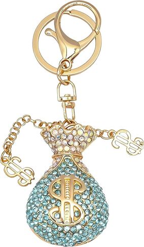 Crystal Rhinestone Dollar Sign Keychain Sparkling Money Bag Symbol Key Chain Ring Pendant Charm for Women Girls in Saudi Arabia