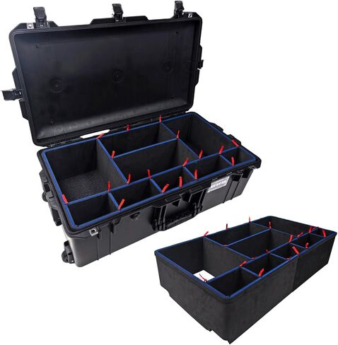 LAFENLIN UPGRADE DIY Divider System for Pelican 1510 Case, Customizable Cases Organizer with U-Clips & Red Pull Tabs, Secure Dividers Inserts for Tool, Camera, Medical, Tactical Gear-Case NOT Included in Saudi Arabia
