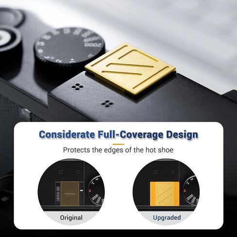 JJC Camera Shutter Button with Hot Shoe Cover Cap (Gold) for Leica Q3 Q3 43 Q2 Digital Cameras in Saudi Arabia