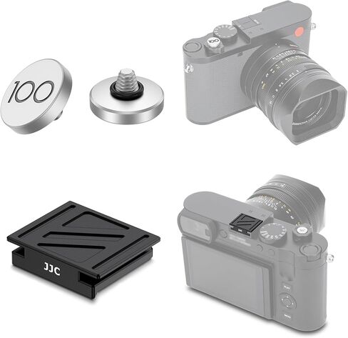 JJC Camera Shutter Button with Hot Shoe Cover Cap (Black) for Leica Q3 Q3 43 Q2 Digital Cameras in Saudi Arabia