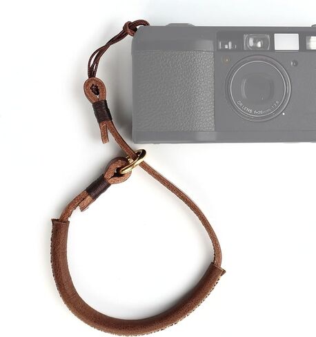 حزام معصم للكاميرا مصنوع يدويًا من الجلد المحبب - حبل يدوي صغير مضاد للخدش لـ Ricoh GR III/IIIx، Sony RX100 VII، Fuji X100VI/V - سوار تصوير الشارع البسيط in Kuwait