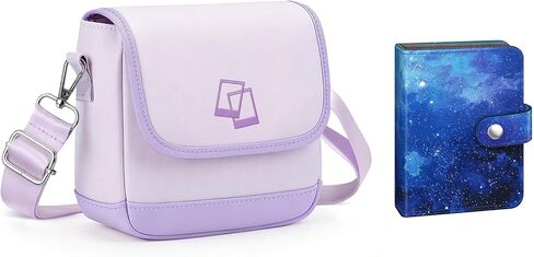 حقيبة كاميرا صغيرة Fintie + كتاب ألبوم صور 52 جيبًا لأفلام مقاس 2x3 بوصة متوافقة مع Fujifilm Instax Mini 12/11/41/40/EVO/99/SE in Saudi Arabia