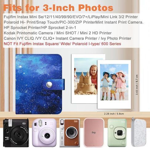 حقيبة كاميرا صغيرة Fintie + كتاب ألبوم صور 52 جيبًا لأفلام مقاس 2x3 بوصة متوافقة مع Fujifilm Instax Mini 12/11/41/40/EVO/99/SE in Saudi Arabia
