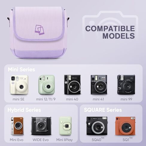 حقيبة كاميرا صغيرة Fintie + كتاب ألبوم صور 52 جيبًا لأفلام مقاس 2x3 بوصة متوافقة مع Fujifilm Instax Mini 12/11/41/40/EVO/99/SE in Saudi Arabia