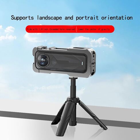 Metal Cage for Insta360 X5, Case for Insta 360 Accessories, Aluminum Alloy Camera Cage for Insta360x5 with Quick Release Safety Lock, Frame with Silicone Lens Cover Guard Cap in Saudi Arabia