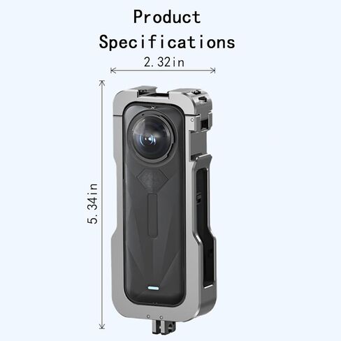 Metal Cage for Insta360 X5, Case for Insta 360 Accessories, Aluminum Alloy Camera Cage for Insta360x5 with Quick Release Safety Lock, Frame with Silicone Lens Cover Guard Cap in Saudi Arabia