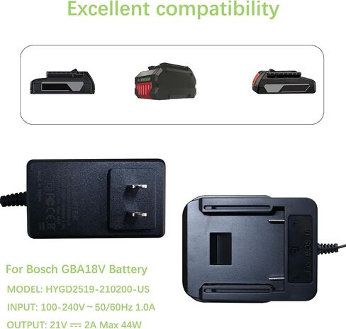 شاحن بطارية ليثيوم أيون بديل 18 فولت/2 أمبير لبطارية بوش 18 فولت متوافق مع BAT609 BAT609G BAT618 BAT618G BAT619 BAT619G BAT610G in Kuwait